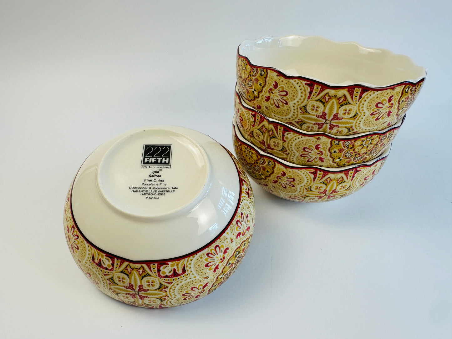 222 Fifth Saffron Cereal Bowls Set of Four