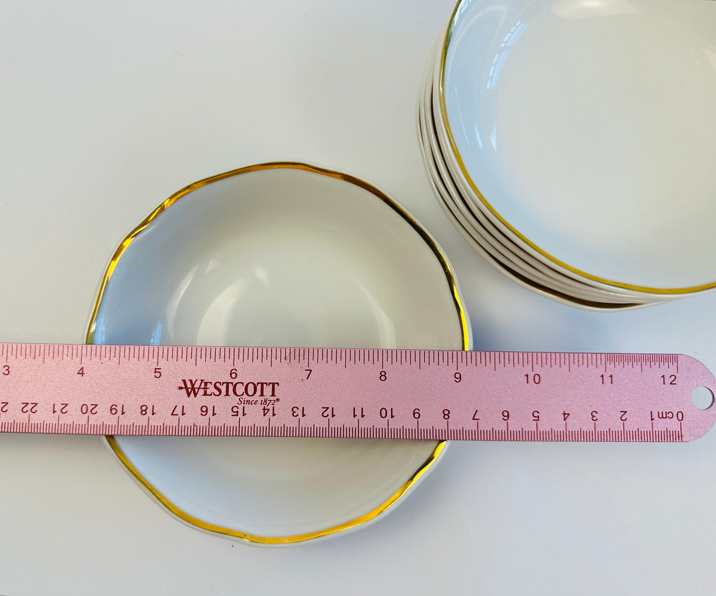 Gold Rim Cereal Bowls Set of Six