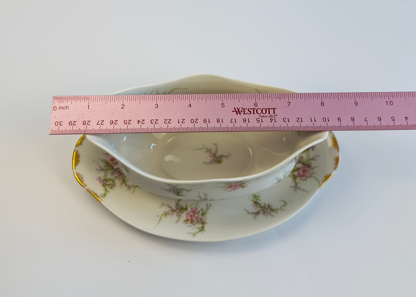 Haviland Pink Rose Gravy Boat