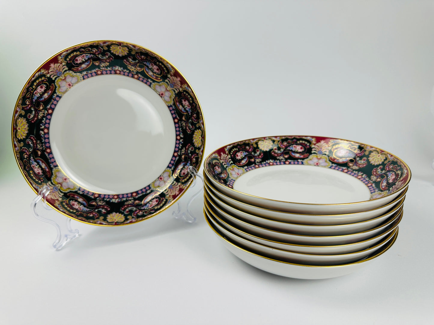 Muirfield Royal Paisley Salad or Soup Bowls Set of Eight