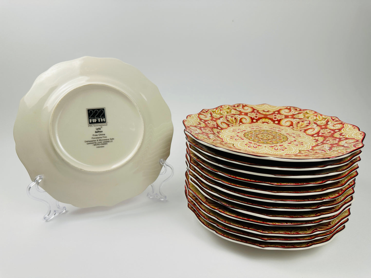 222 Fifth Saffron Salad Plate Set of Thirteen