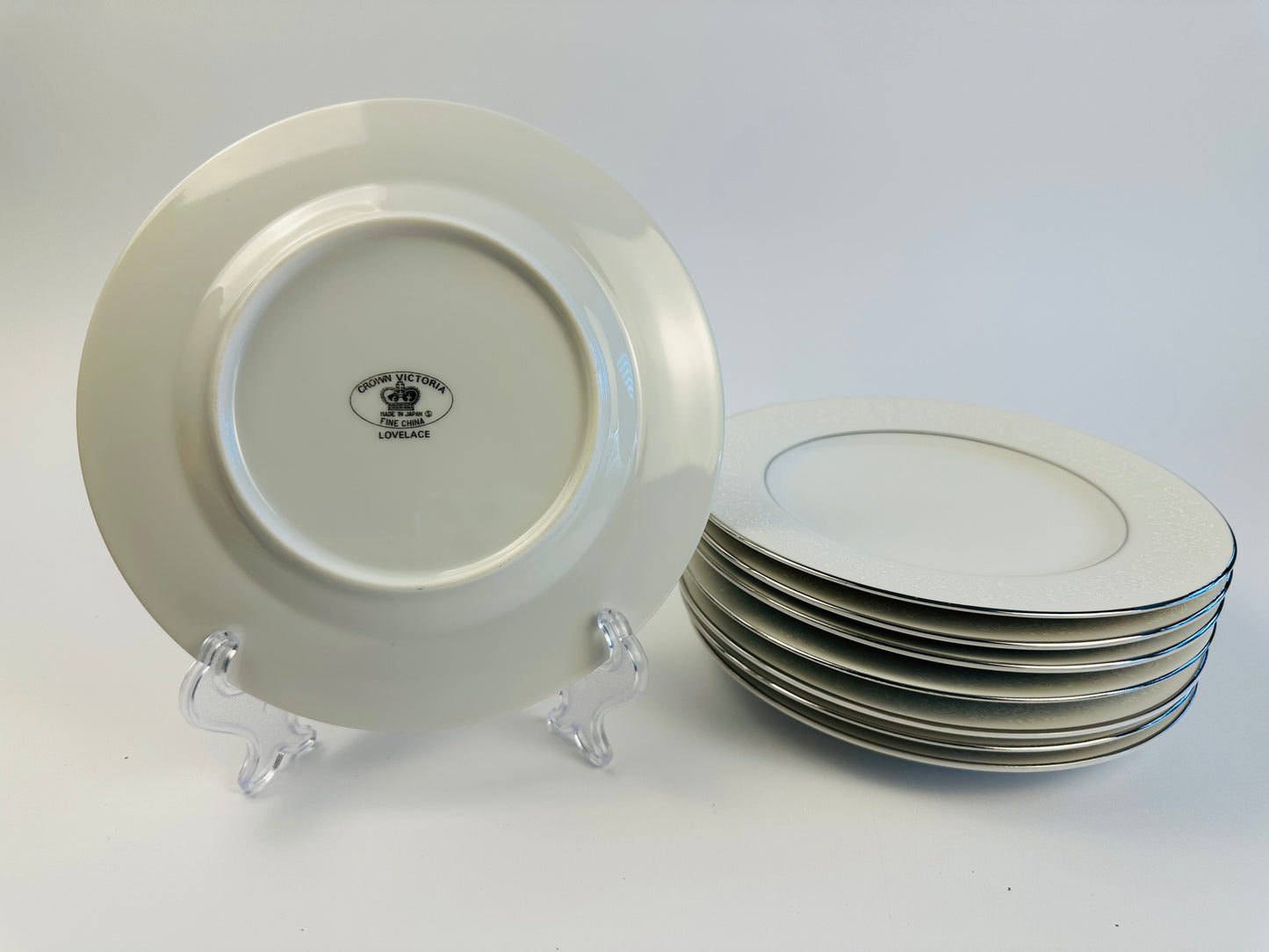 Crown Victoria Lovelace Bread Plates Set of Eight