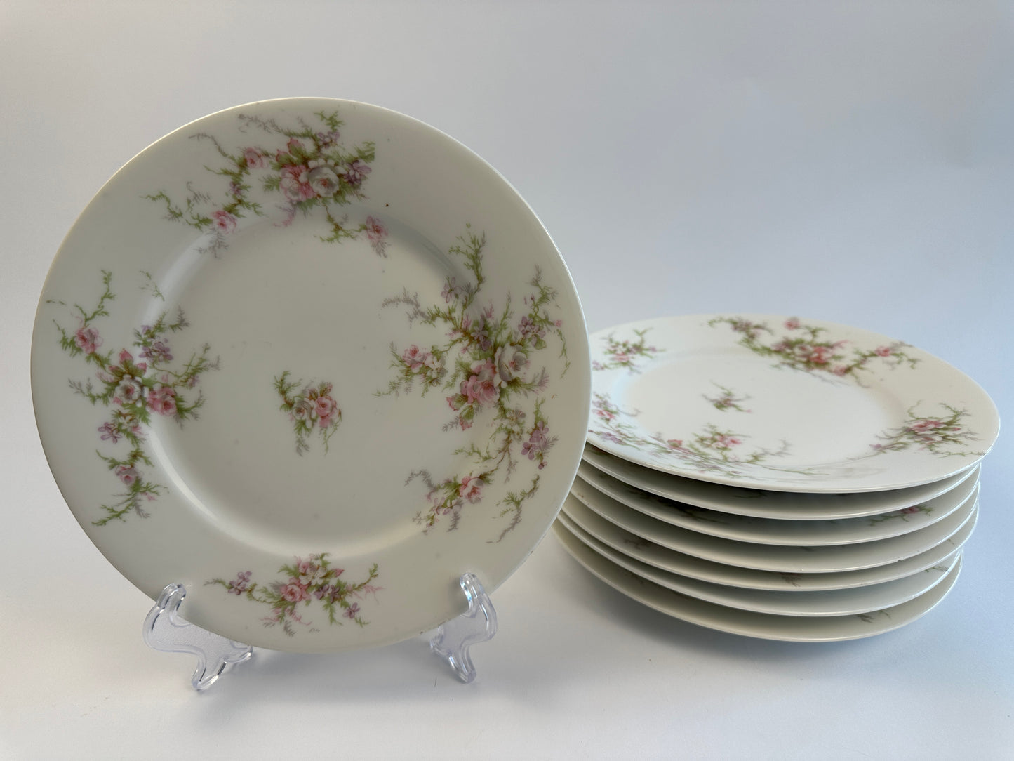 Haviland Pink Rose Salad Plates Set of Eight