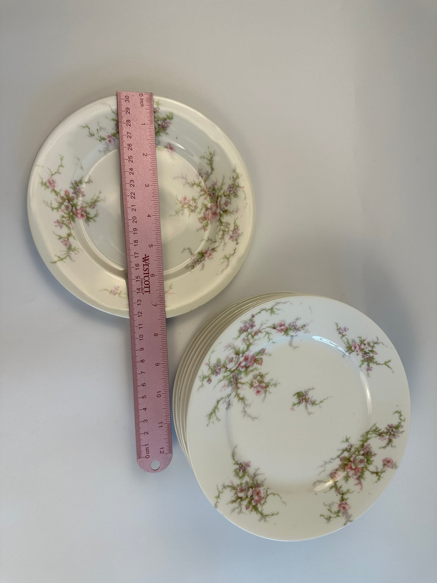 Haviland Pink Rose Salad Plates Set of Eight