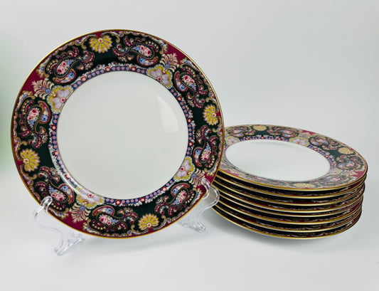 Muirfield Royal Paisley Salad Plate Set of Nine