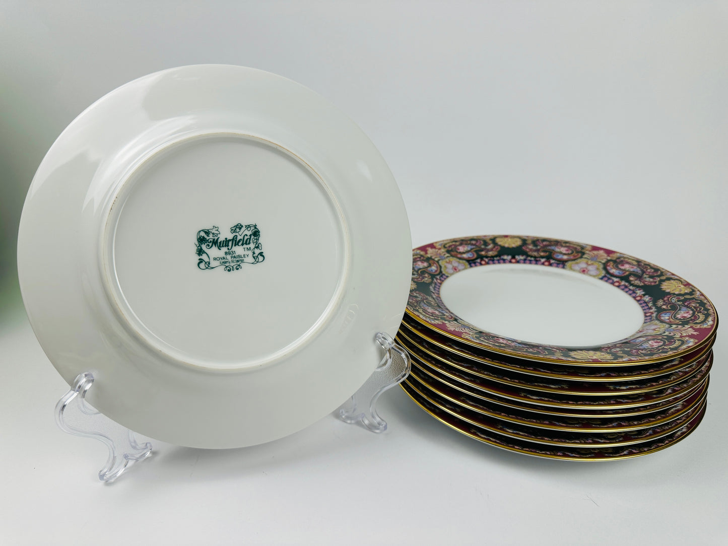 Muirfield Royal Paisley Salad Plate Set of Nine