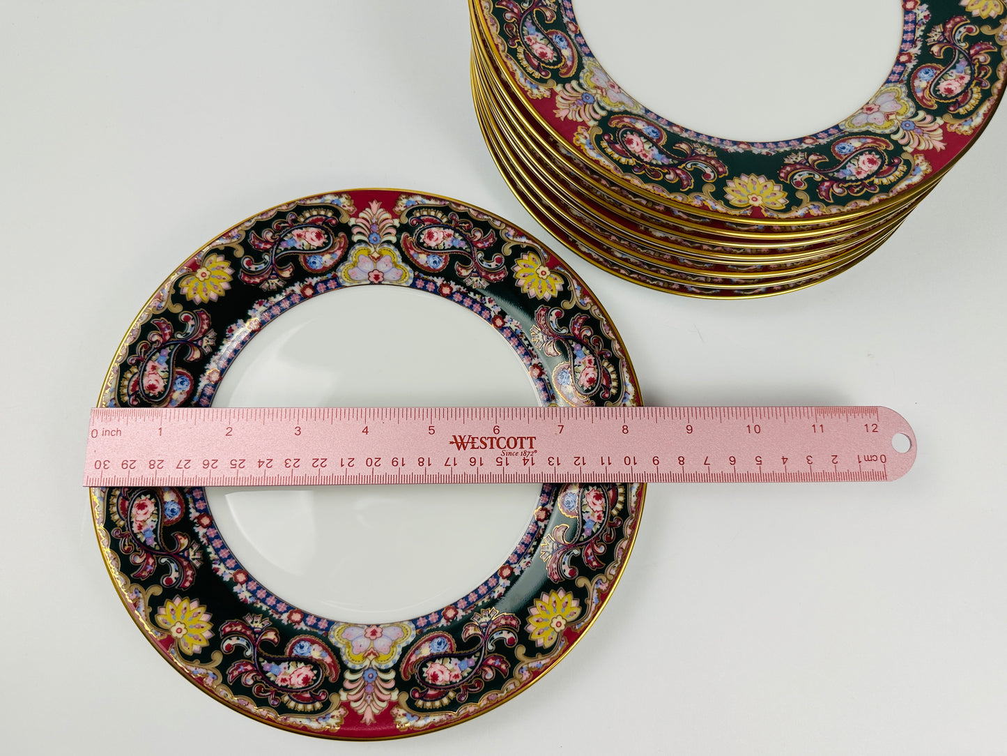 Muirfield Royal Paisley Salad Plate Set of Nine