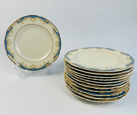 Syracuse China Blue Federal Small Plates Set of Twelve