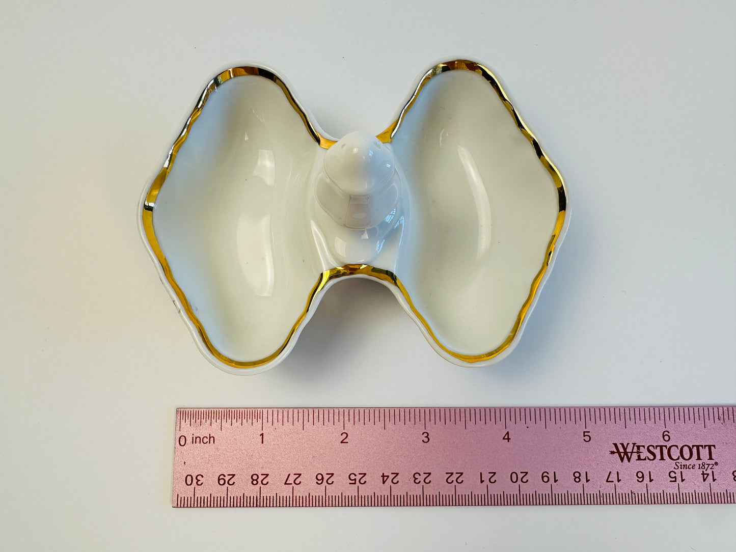 White with Gold Rim Small Dish