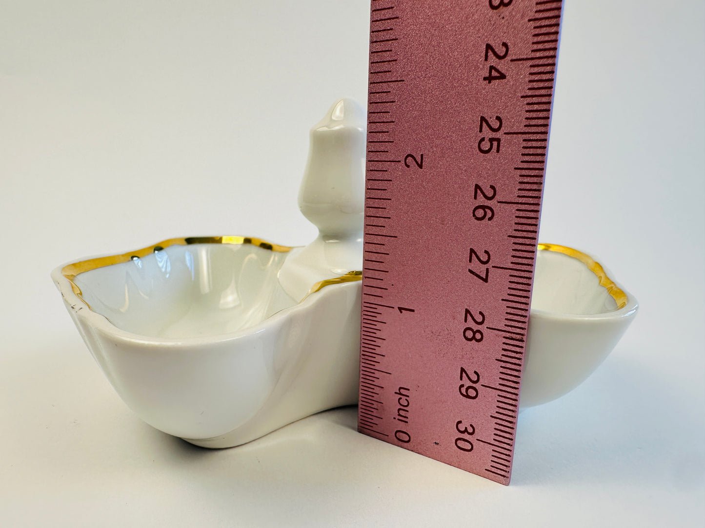 White with Gold Rim Small Dish