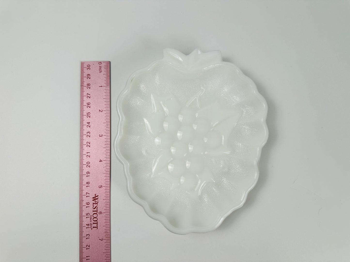 White Milk Glass Grape Cluster Small Bowl