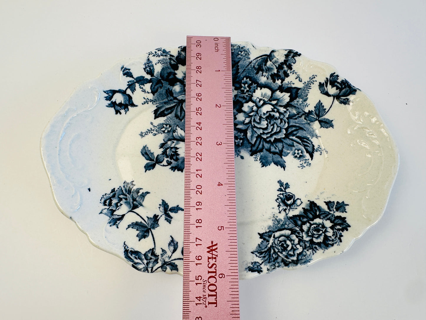 Blue & White Oblong Floral Platter