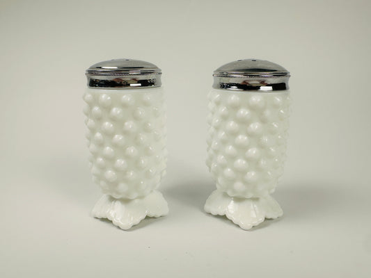 Fenton White Hobnail Salt & Pepper Shakers