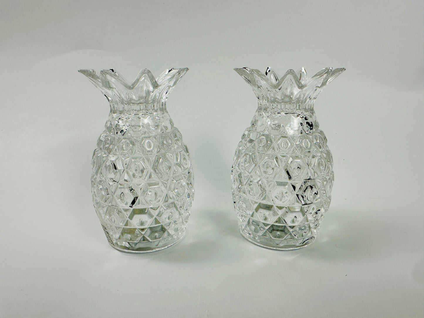 Pineapple Pressed Glass Salt & Pepper Shakers