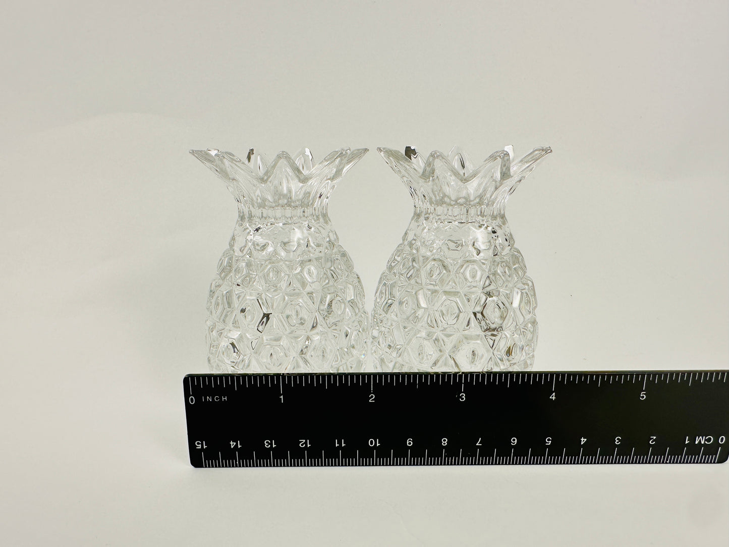 Pineapple Pressed Glass Salt & Pepper Shakers