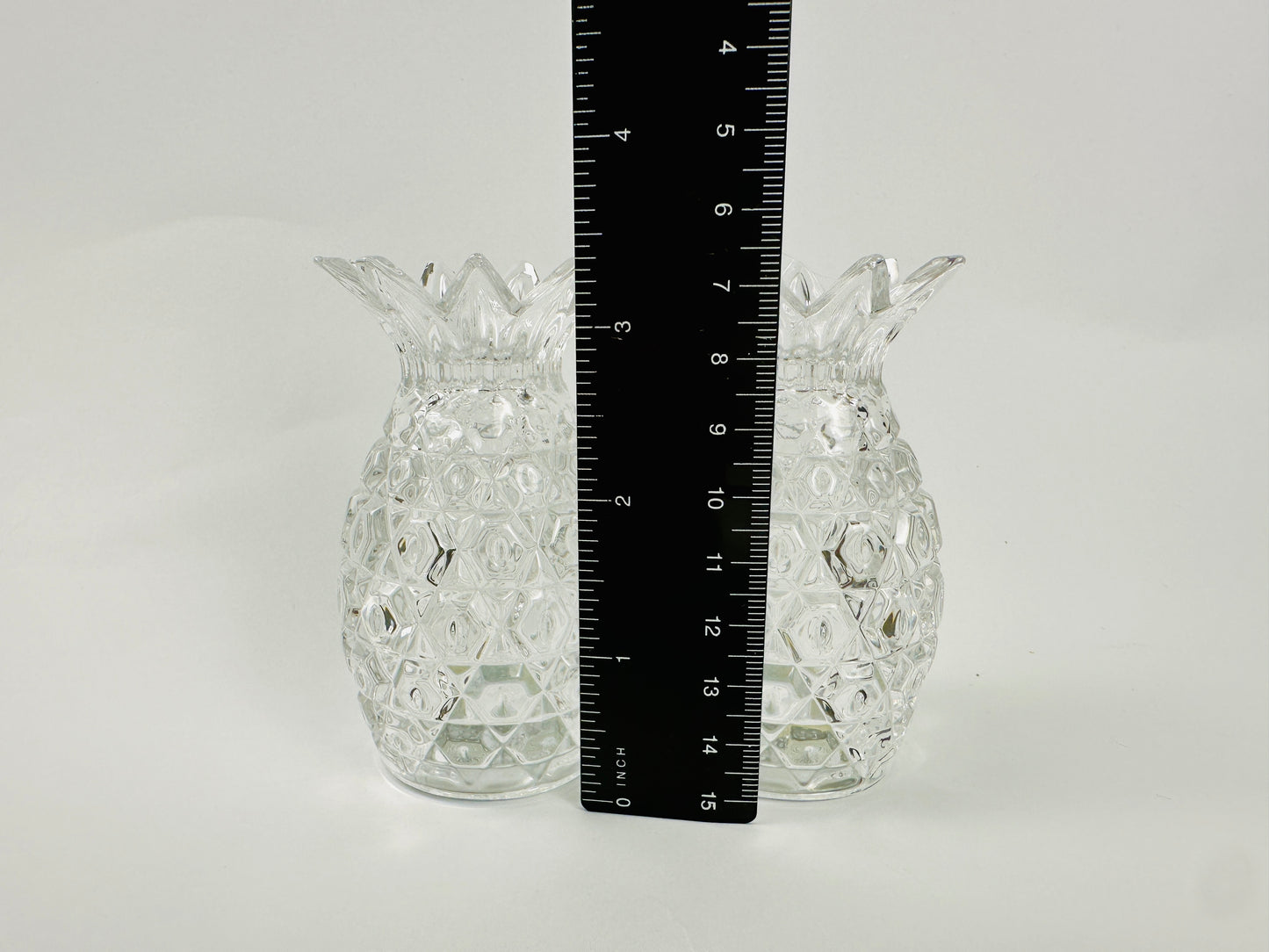 Pineapple Pressed Glass Salt & Pepper Shakers