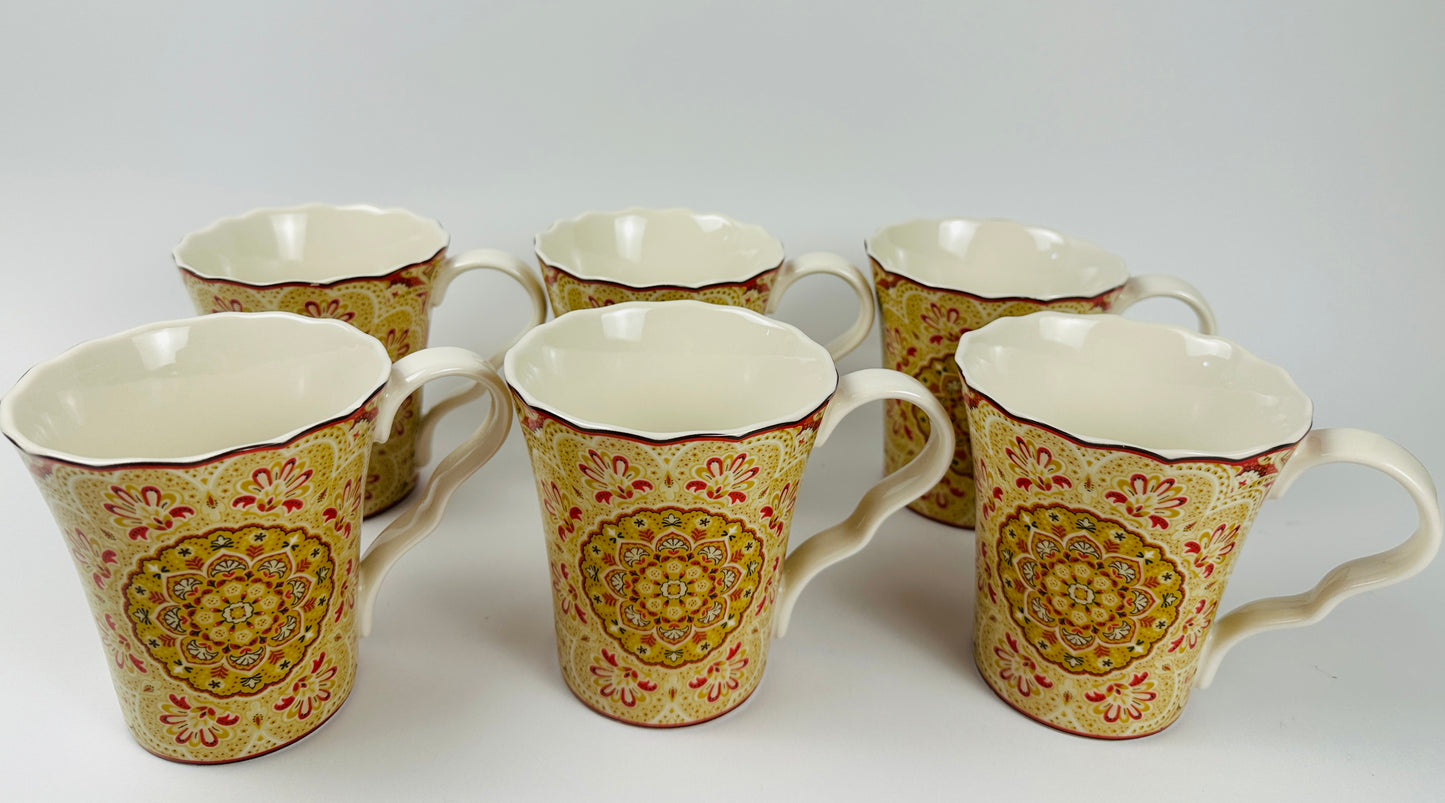 222 Fifth Saffron Coffee Cups Set of Eight