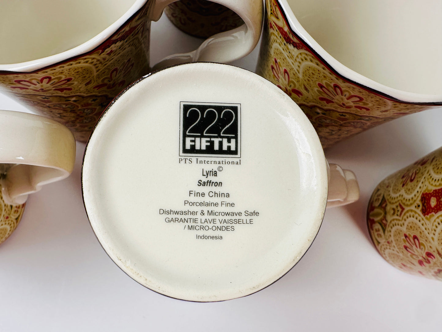 222 Fifth Saffron Coffee Cups Set of Eight