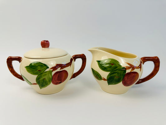 Franciscan Apple Sugar Bowl & Creamer Set