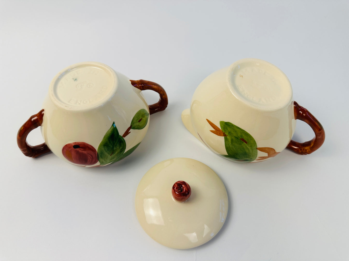 Franciscan Apple Sugar Bowl & Creamer Set