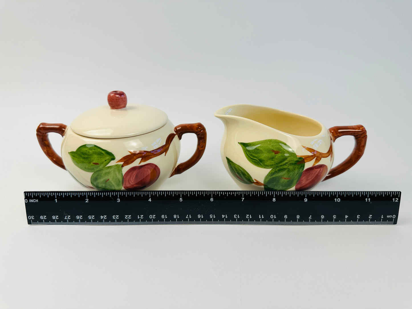 Franciscan Apple Sugar Bowl & Creamer Set