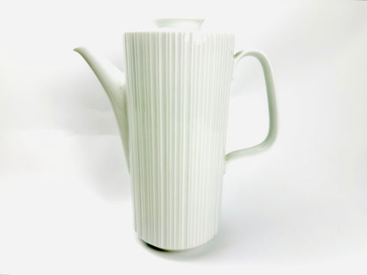 White Ridged Coffee Pot