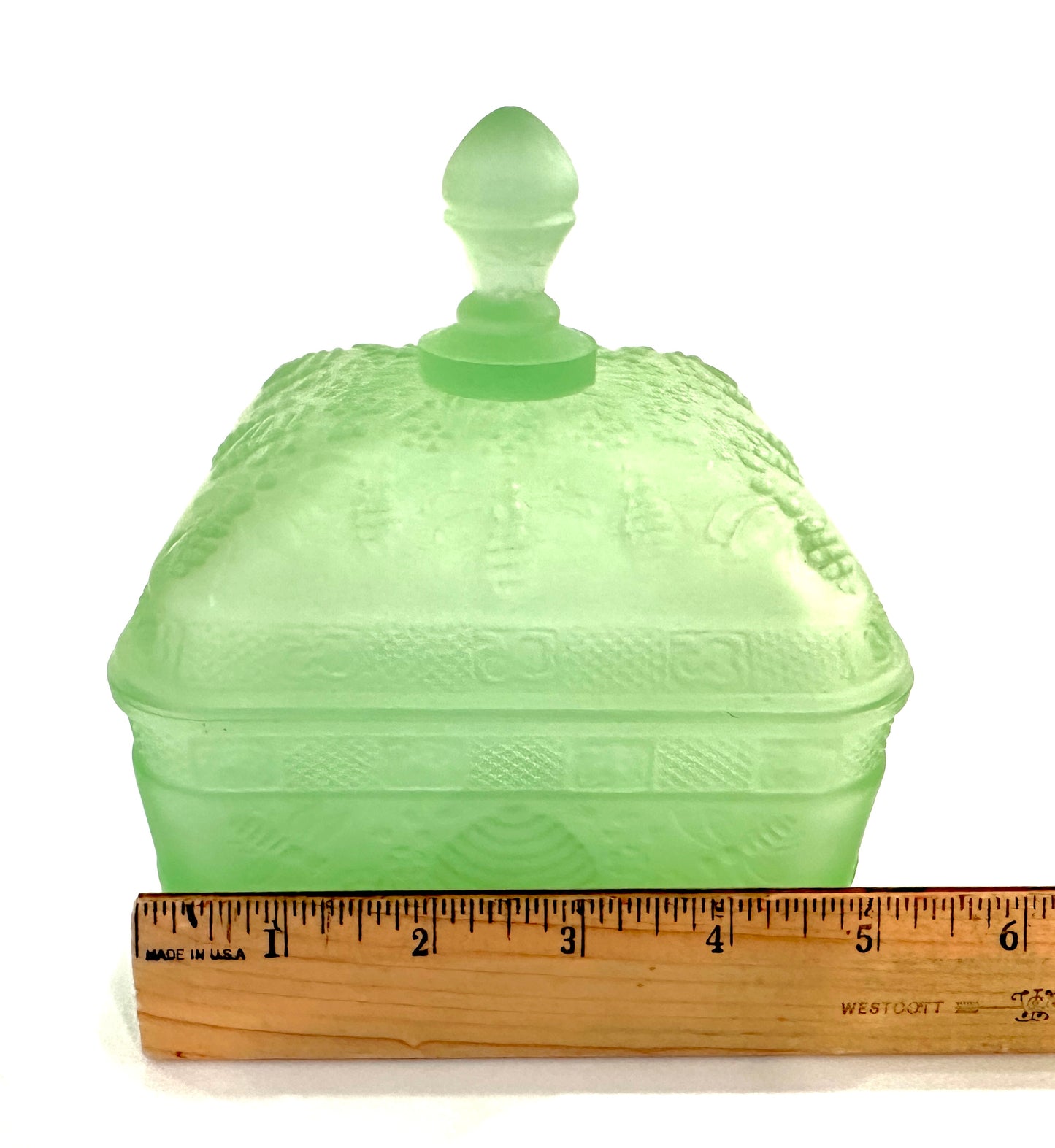 Bee-Motif Satin Glass Keepsake Box