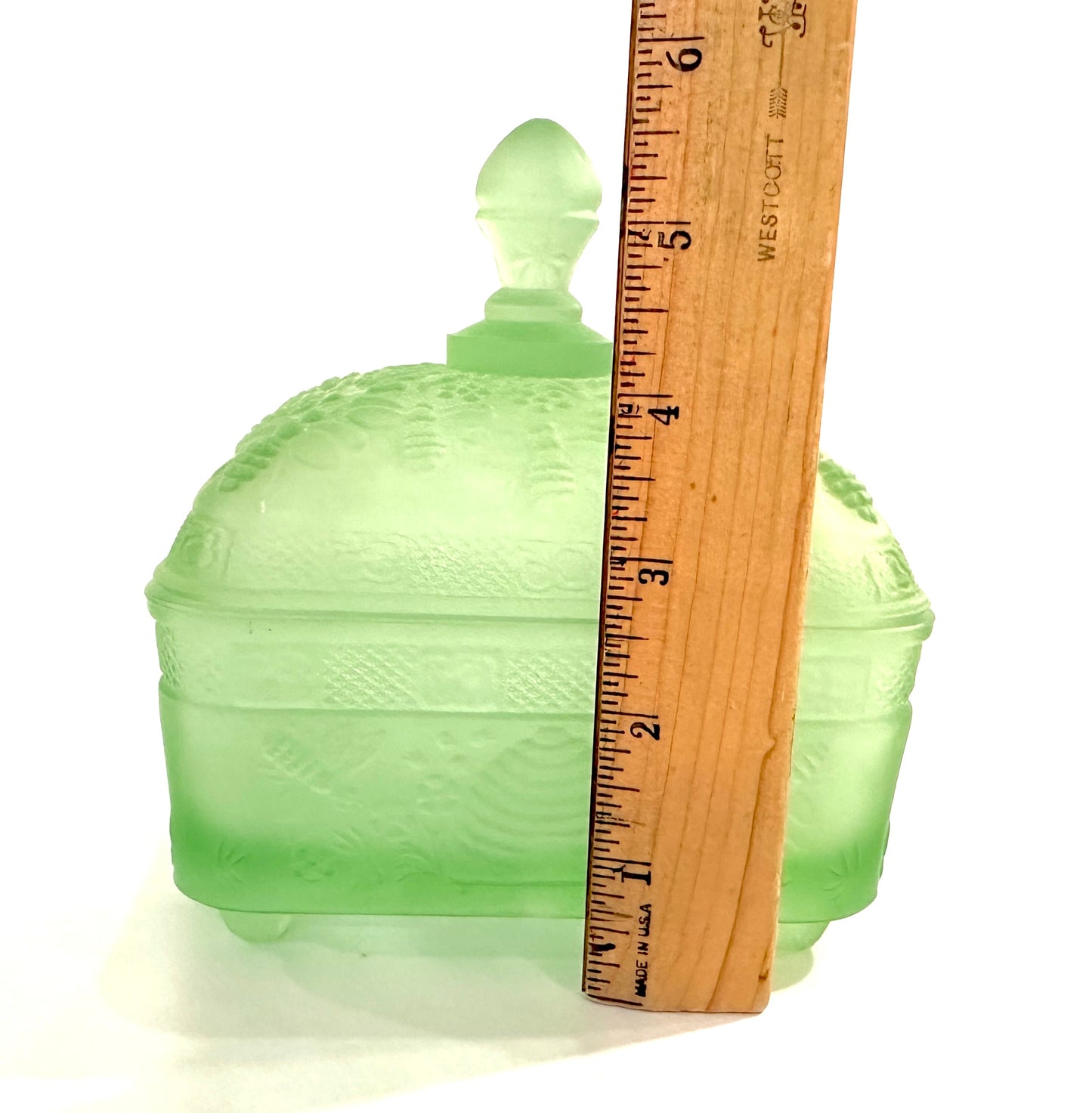 Bee-Motif Satin Glass Keepsake Box