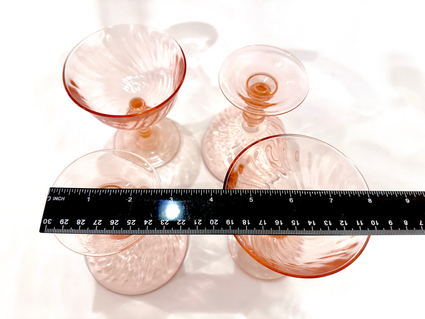 Swirl Rib Pink Coupe Glasses