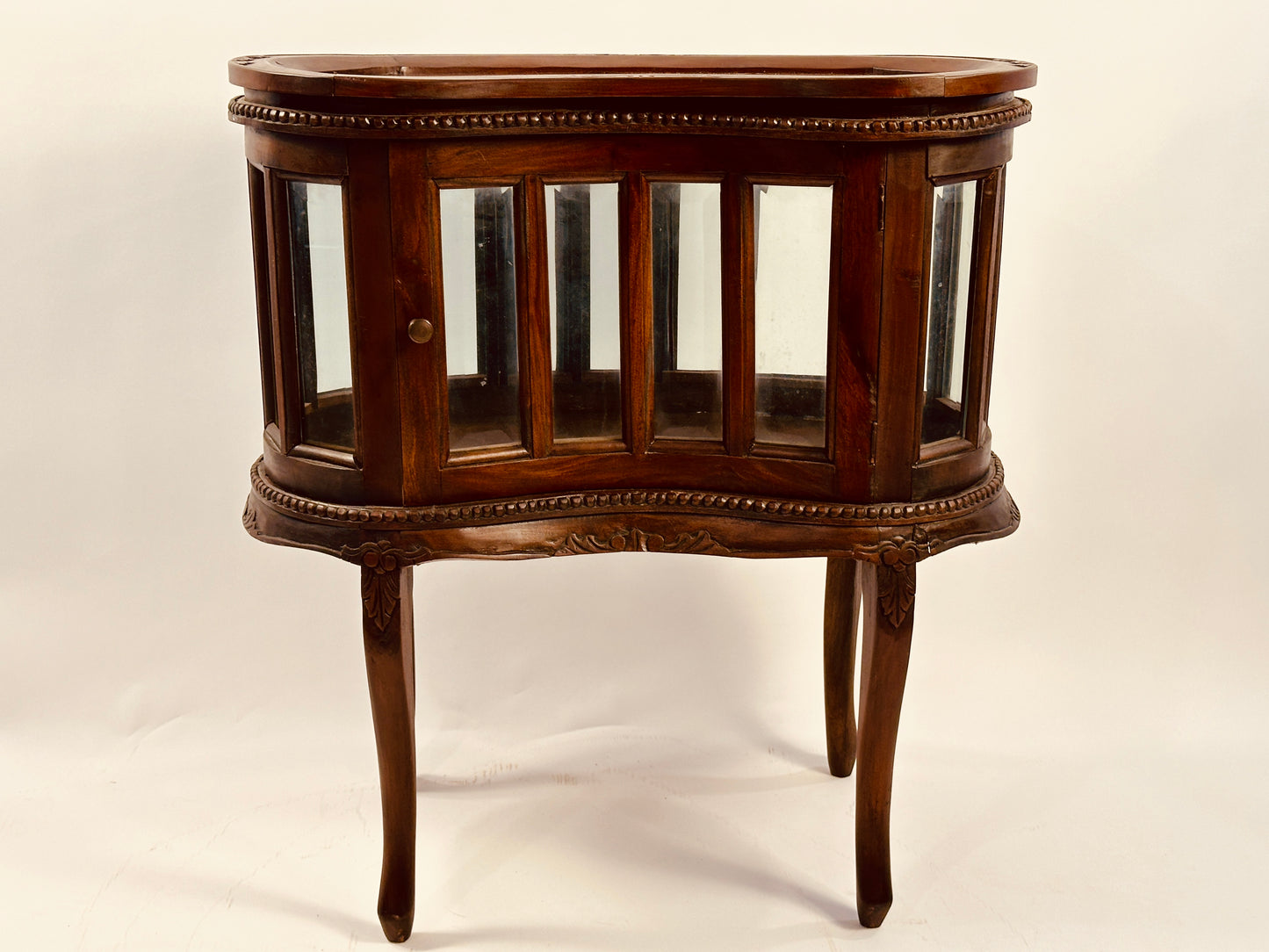 Wood & Glass Chocolate Table with Removable Top Tray