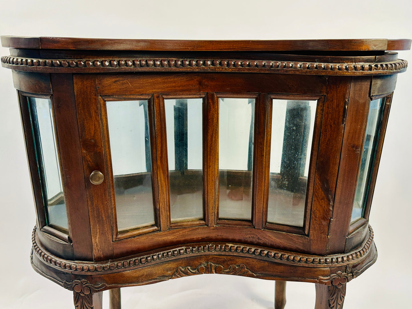 Wood & Glass Chocolate Table with Removable Top Tray