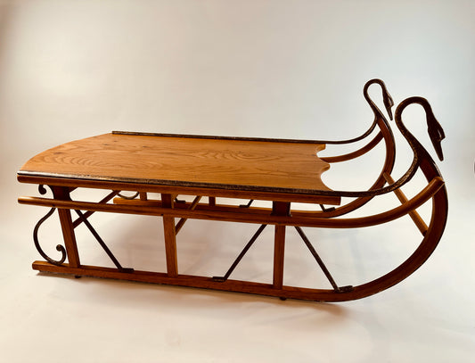 Wood & Iron Swan Sled Cocktail Table