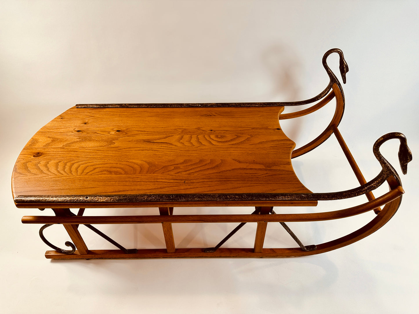 Wood & Iron Swan Sled Cocktail Table