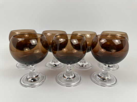 Brown Wine Glasses Set of Seven