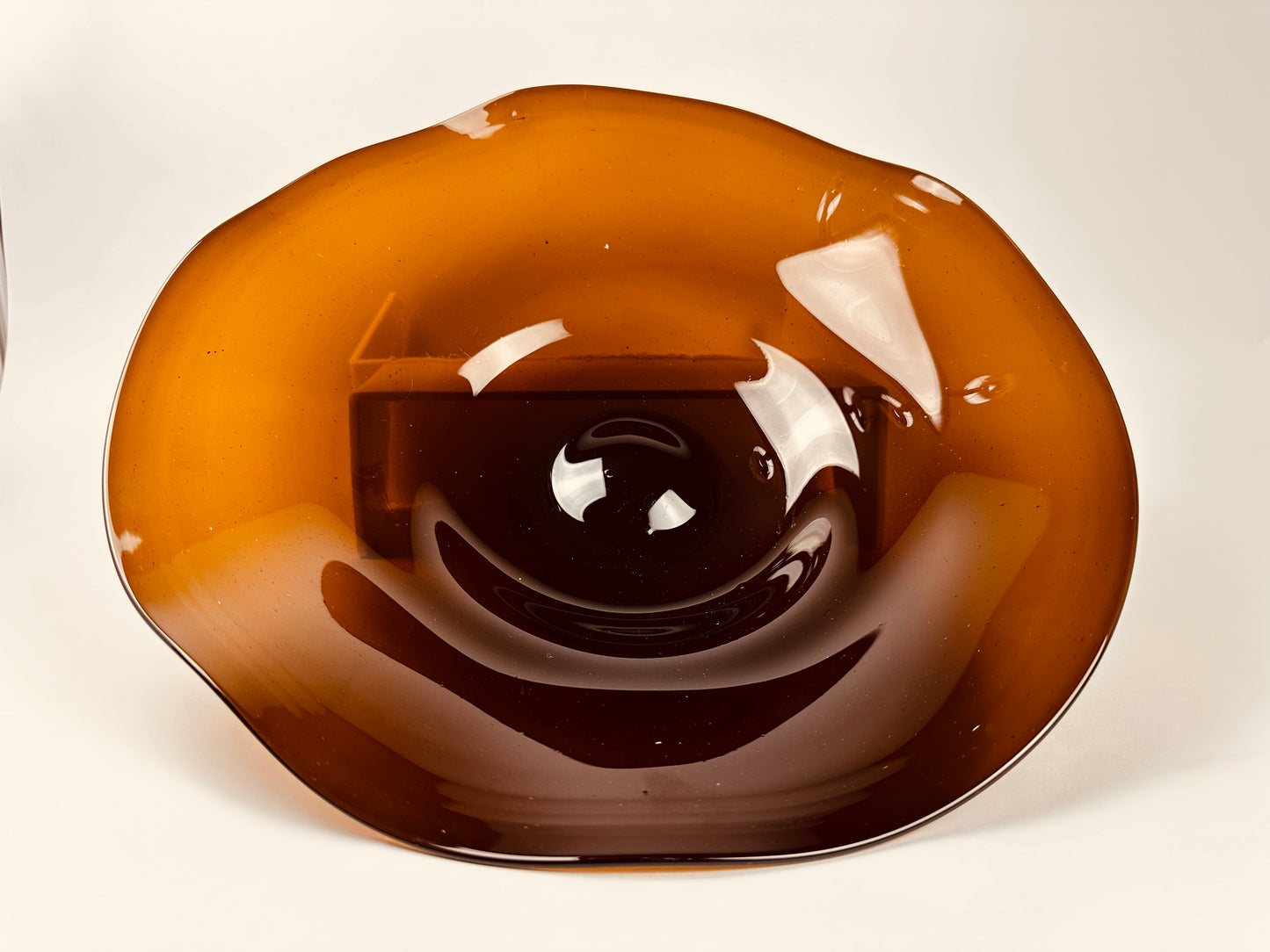 Amber Decorative Glass Bowl