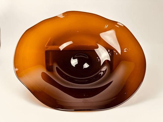 Amber Decorative Glass Bowl