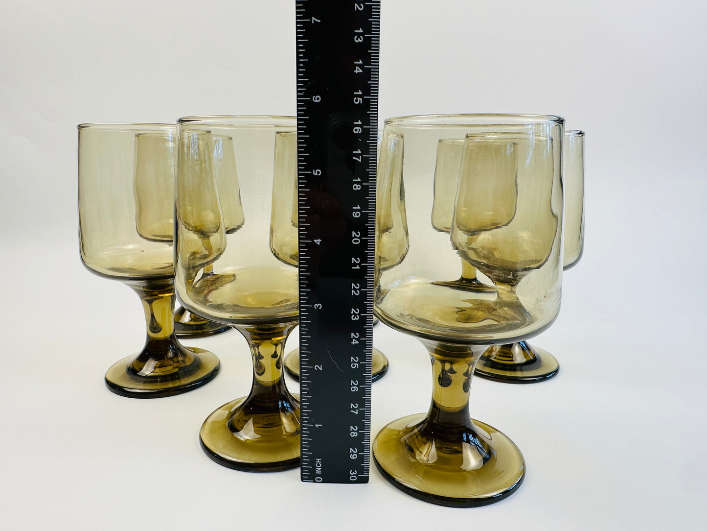 Olive Green Wine Glasses Set of Eight