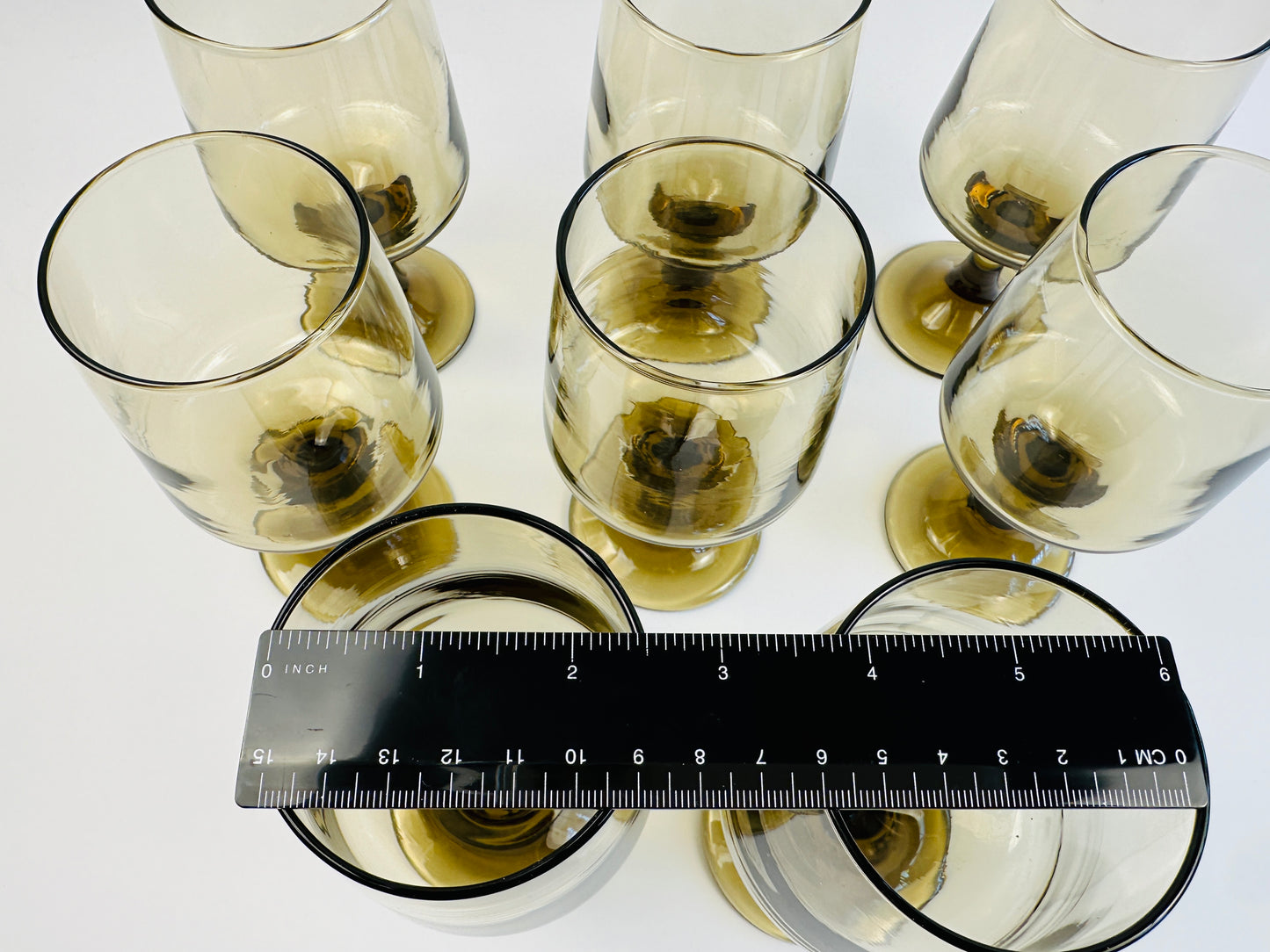 Olive Green Wine Glasses Set of Eight