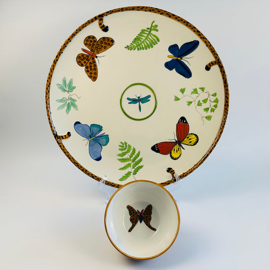 Lynn Chase Butterfly Chip & Dip Server