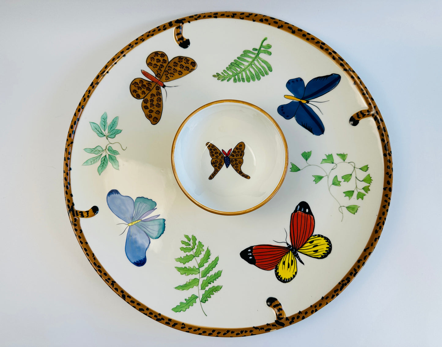 Lynn Chase Butterfly Chip & Dip Server