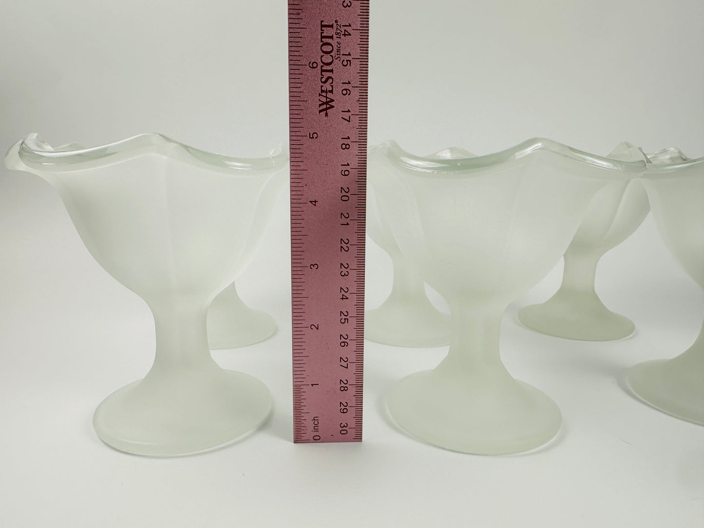 Frosted Glass Dessert Cups Set of Six