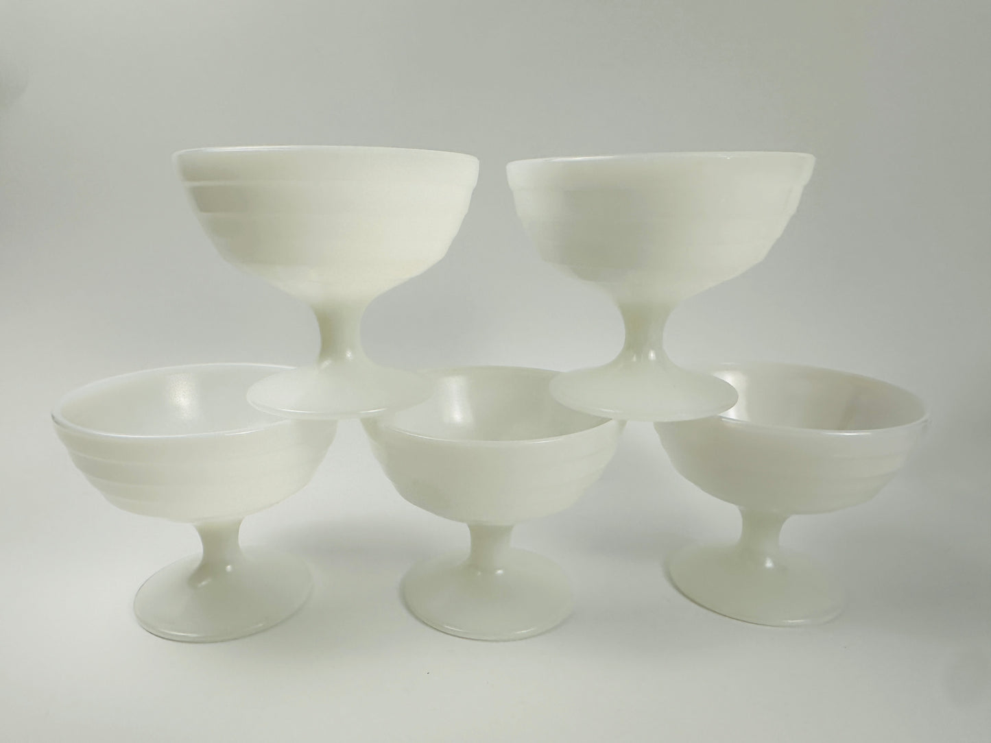 Milk Glass Coupe Set of Five