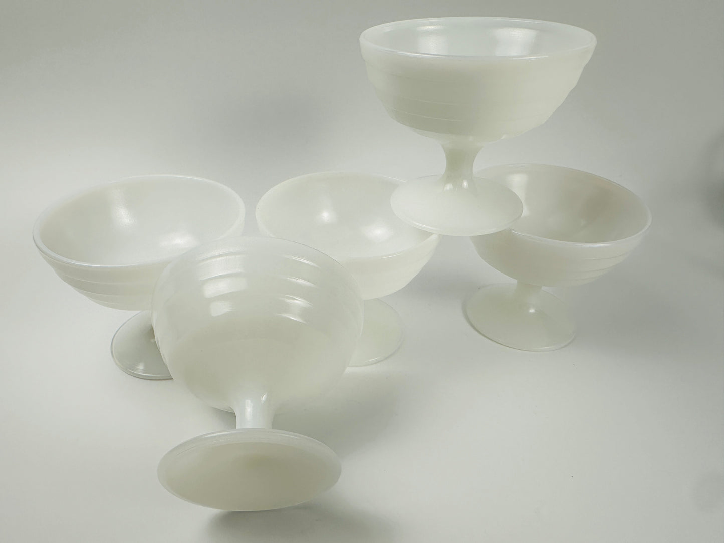 Milk Glass Coupe Set of Five